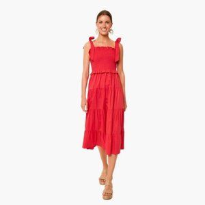 Tuckernuck Pomander Place Poppy Red Alannah Smocked Maxi Dress